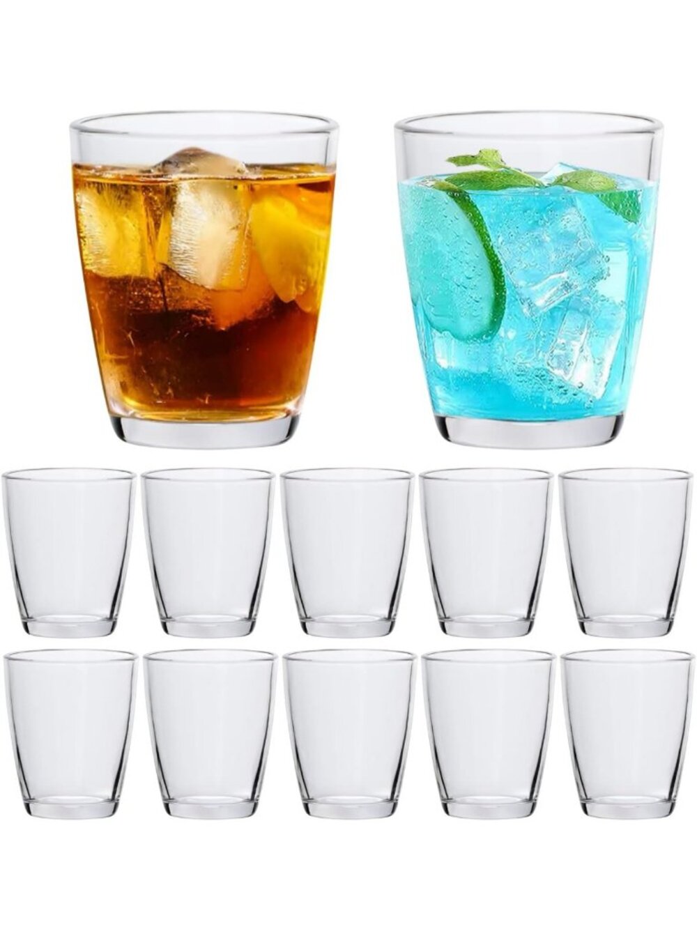 Clear Stackable Juice Glass Set of 12 | Durable Drinking Tumblers for Home Use